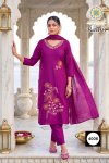 Raahi Vol 4 By Passion Tree Roman Silk Kurti With Bottom Dupatta 